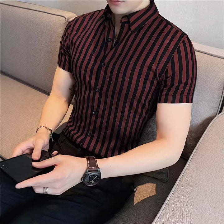 Cavro | Men’s Slim Fit Shirt featuring Micro Pattern