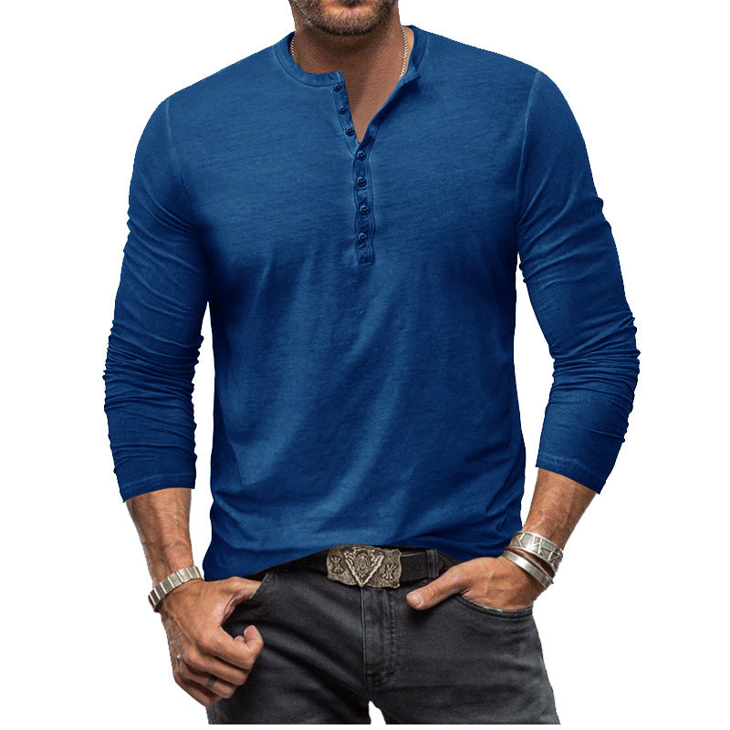 Valerio | Men’s Long Sleeve Shirt with Button Neck
