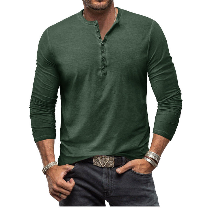 Valerio | Men’s Long Sleeve Shirt with Button Neck