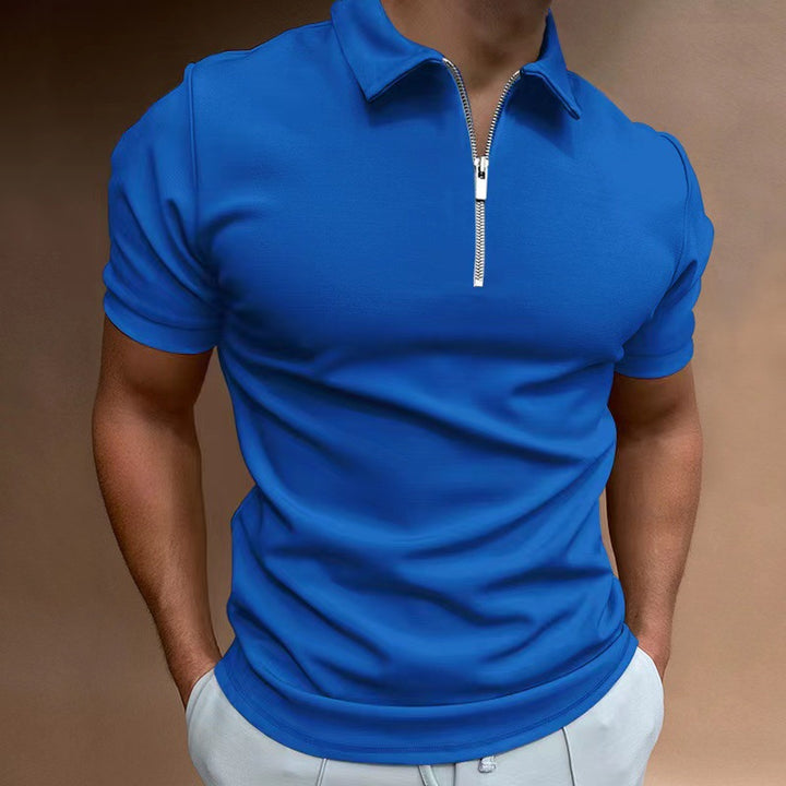 Dravion | Men’s Zip Neck Polo in a narrow-cut profile
