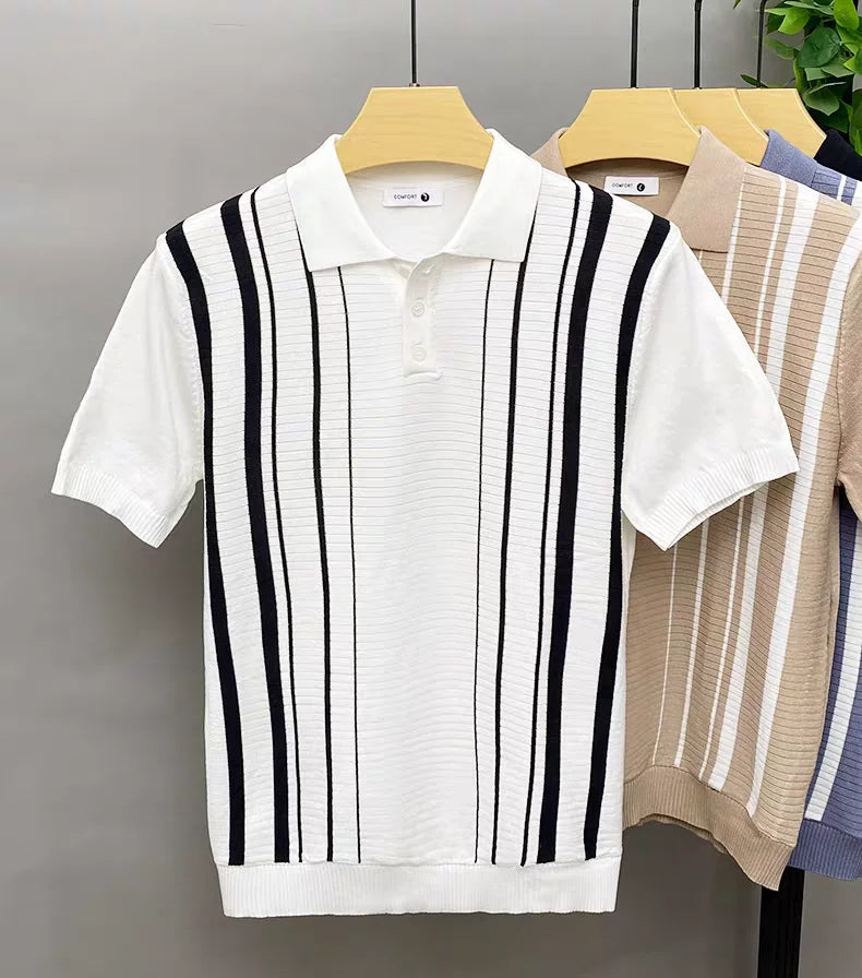 Orwin | Men’s Polo Shirt featuring Vertical Patterning