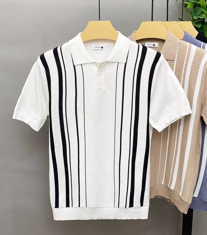 Orwin | Men’s Polo Shirt featuring Vertical Patterning