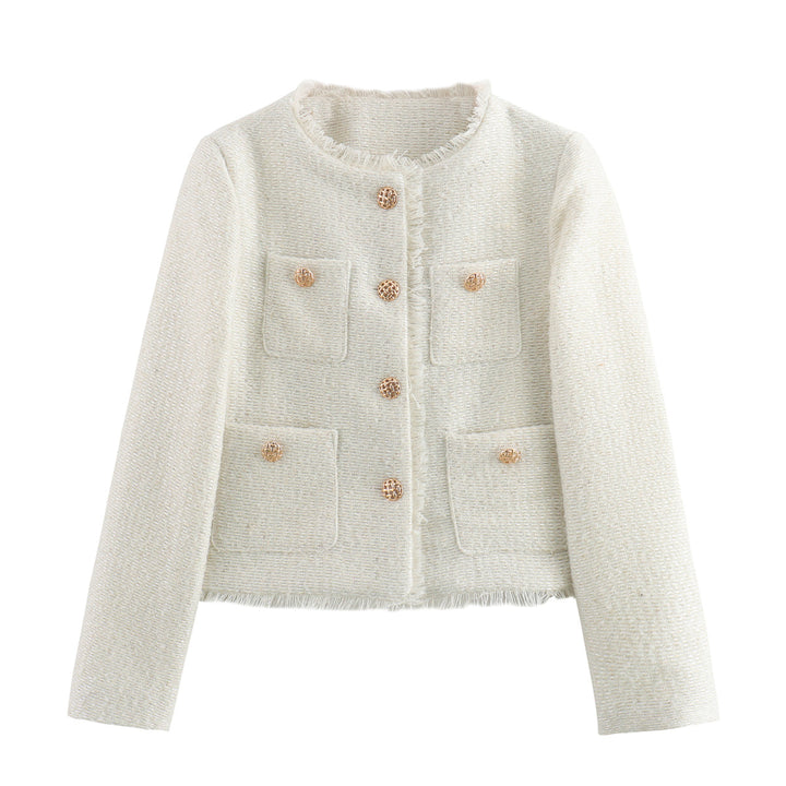 Cavira | Women’s Smart Cropped Jacket with Classic Button Detail