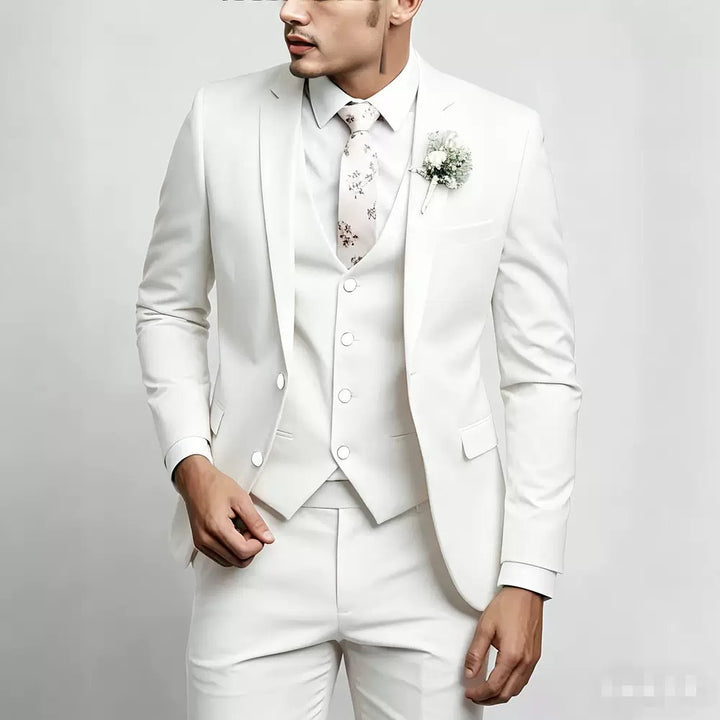 Velmoro | Men’s Three-Piece Suit with sharp formal refinement