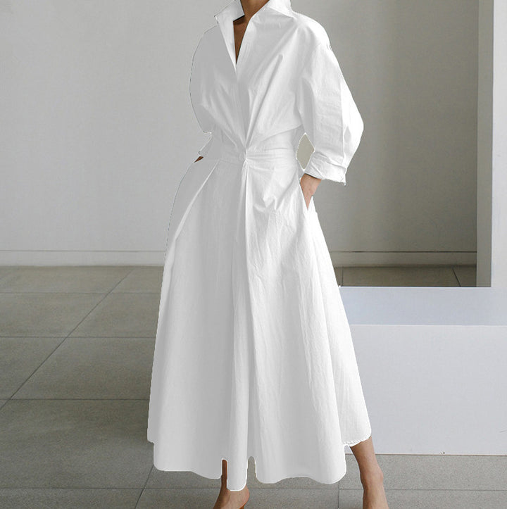 Elyra | Women’s Shirt Dress in a polished midi framework