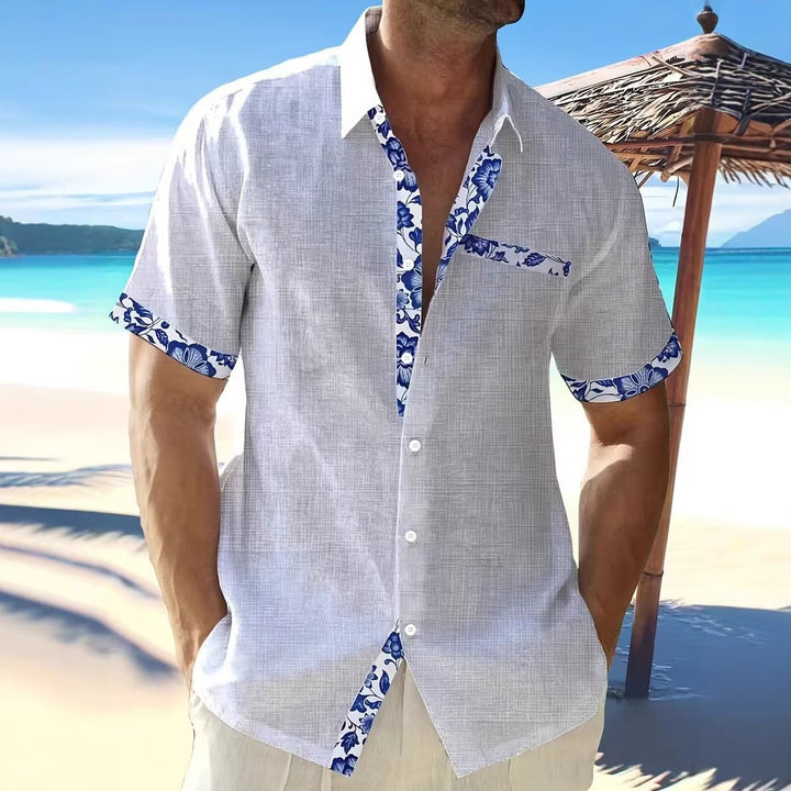 Cavro | Men’s Slim Fit Shirt featuring Micro Pattern