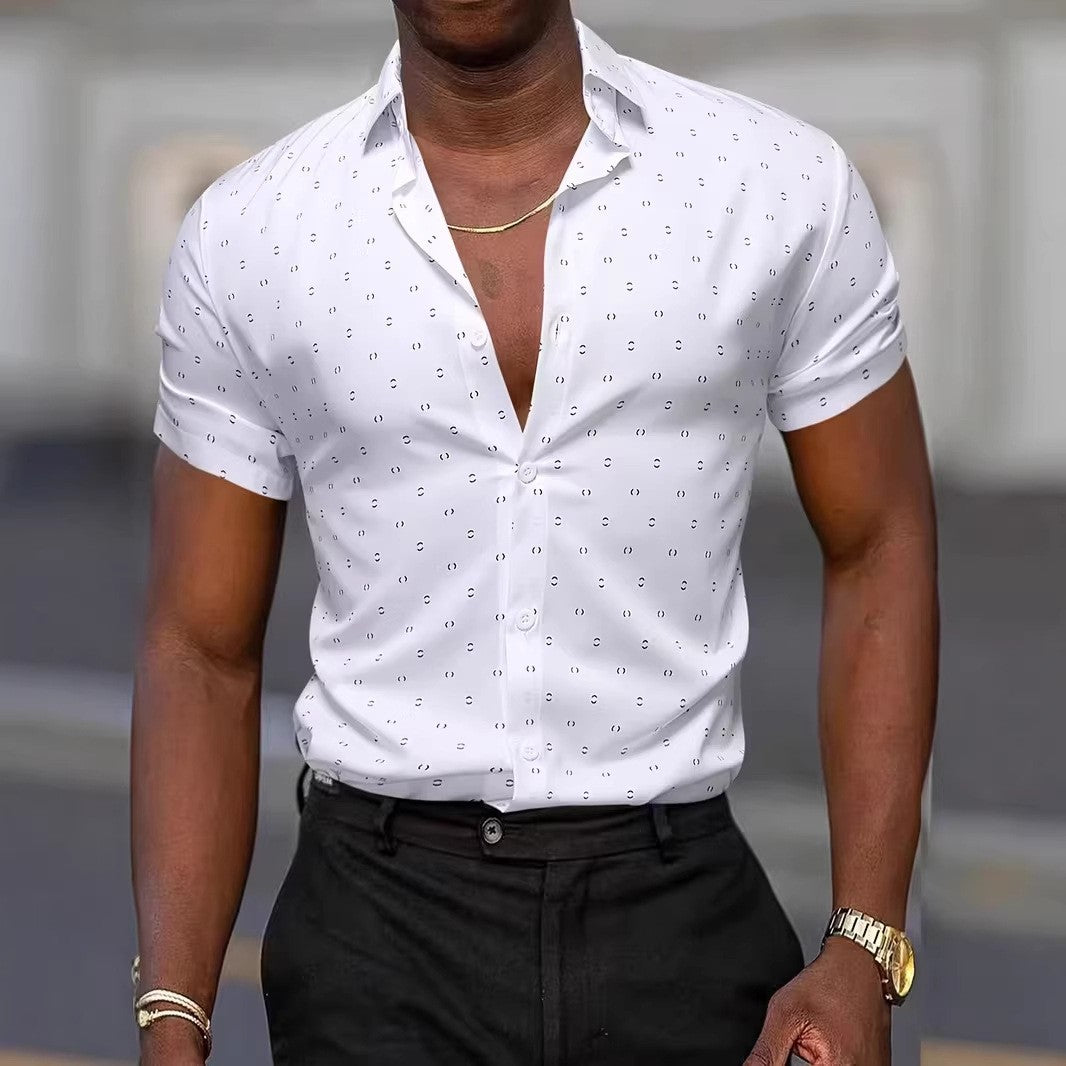 Cavro | Men’s Slim Fit Shirt featuring Micro Pattern