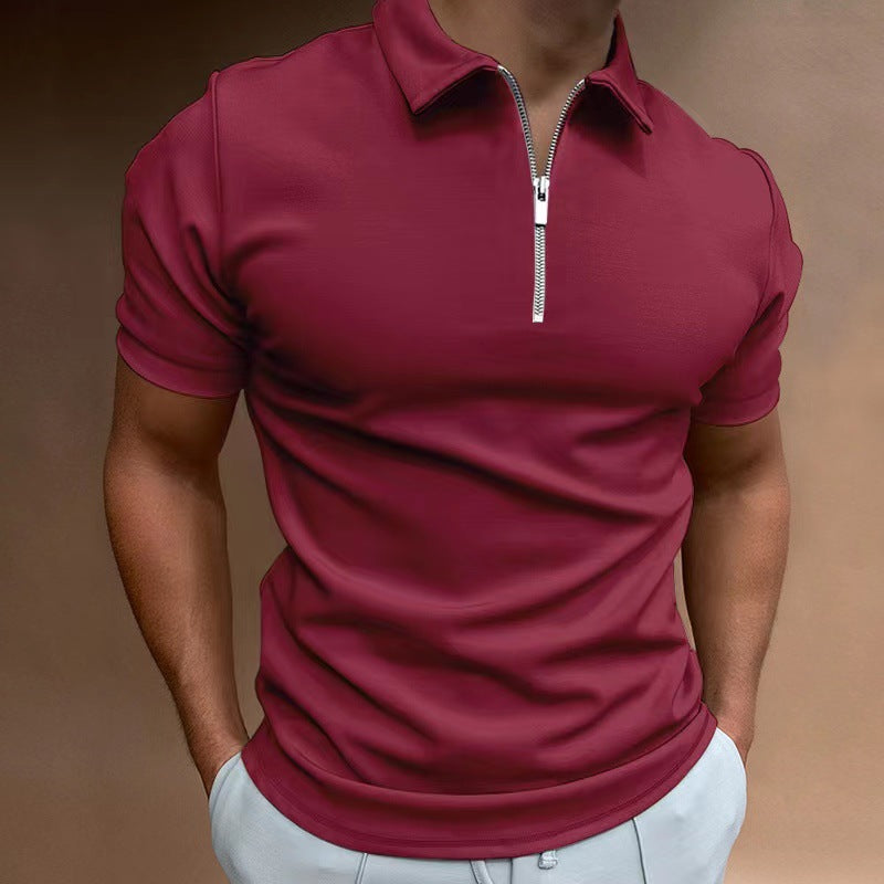 Dravion | Men’s Zip Neck Polo in a narrow-cut profile