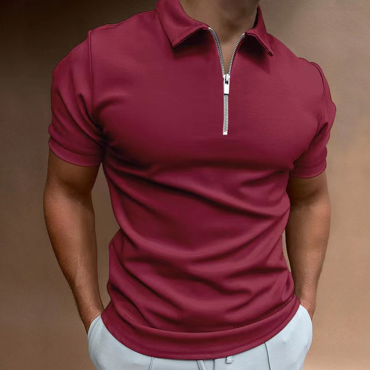 Dravion | Men’s Zip Neck Polo in a narrow-cut profile