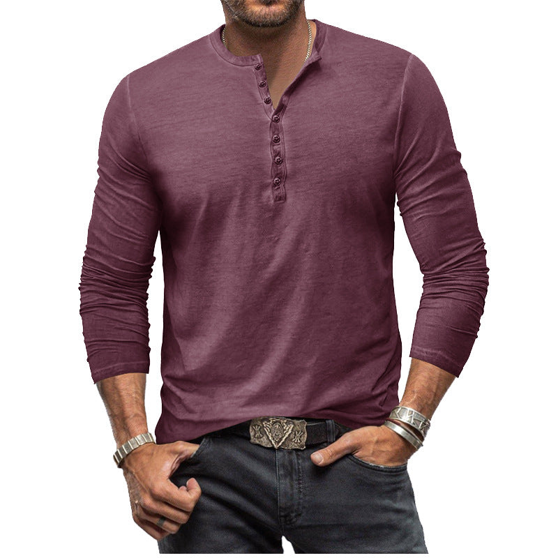 Valerio | Men’s Long Sleeve Shirt with Button Neck