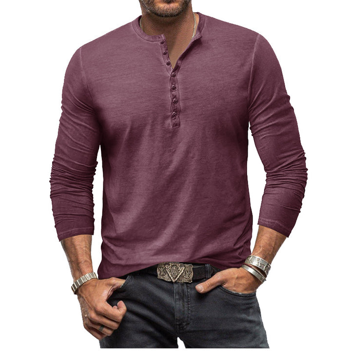 Valerio | Men’s Long Sleeve Shirt with Button Neck