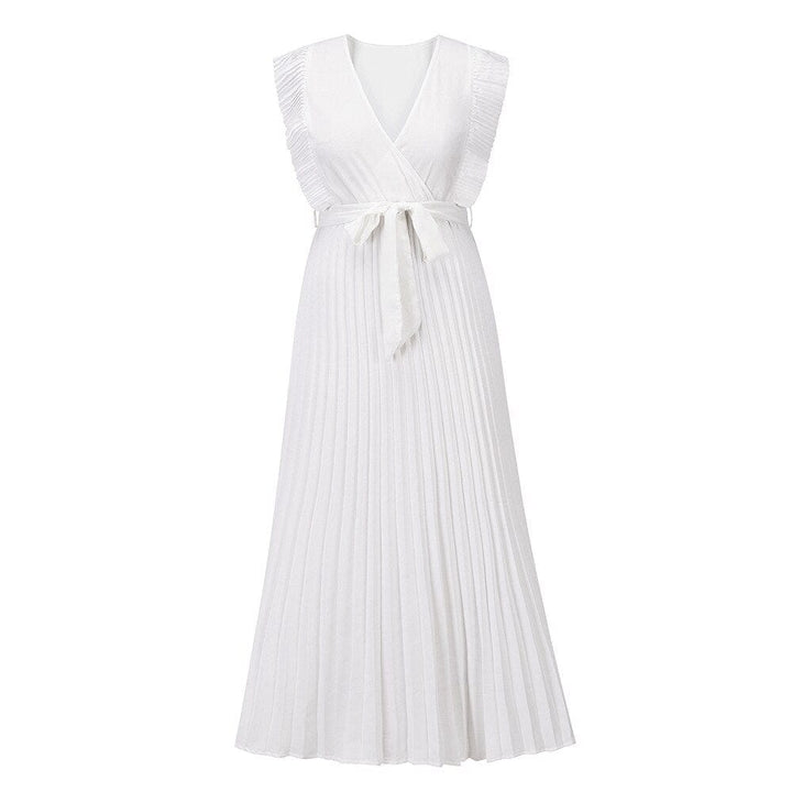 Elmara | Women’s Maxi Dress with Ruffle Sleeves and Pleated Skirt