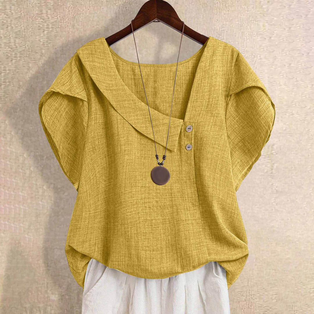 Anessa | Women’s Asymmetric Blouse with Draped Collar